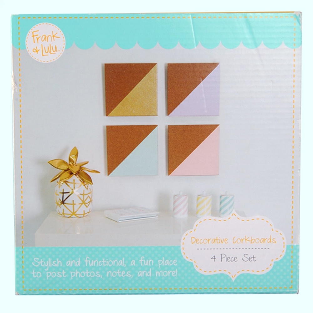 Frank And Lulu Metallic Color 4 Piece Corkboard Me